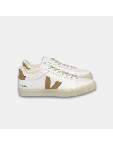 Veja Women's Campo Winter Fured Leather White Desert basket pas cher