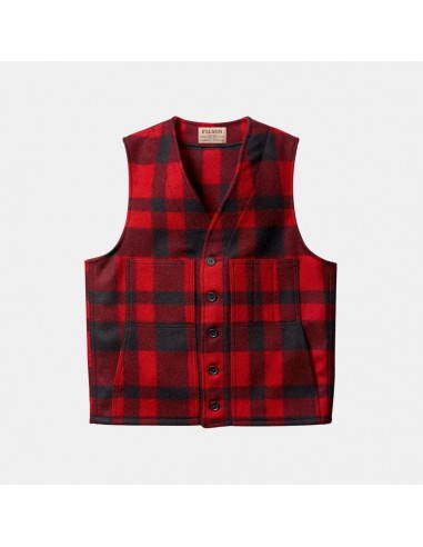 Filson Mackinaw Wool Vest Red Black Plaid shop