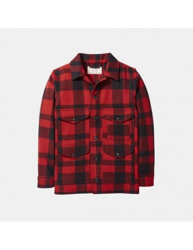 Filson Mackinaw Wool Cruiser Jacket Red Black Plaid paiement sécurisé