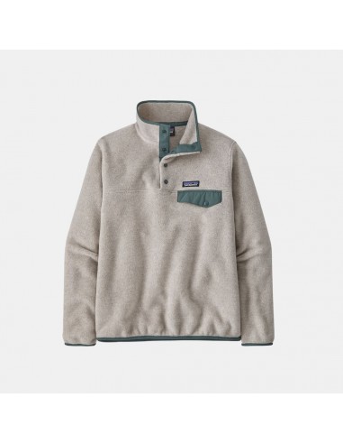 Patagonia Women's Lightweight Synchilla Snap-T Fleece Oatmeal Heather W/Nonveau Green Venez acheter